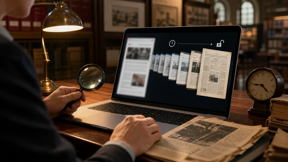 Search paths leading from a blocked article to earlier public versions